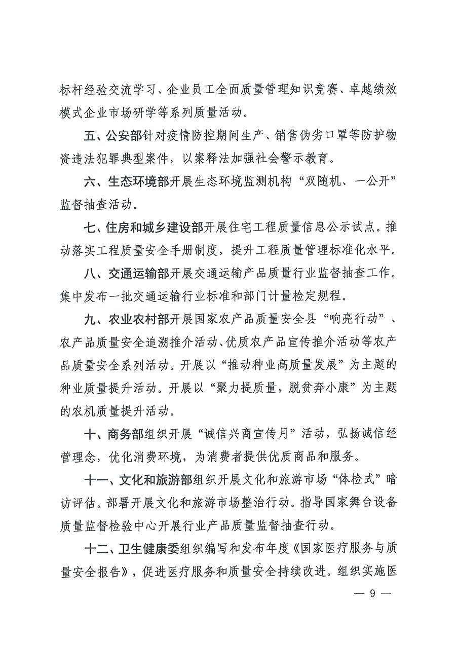 市場(chǎng)監(jiān)管總局等16個(gè)部門關(guān)于開展2020年全國(guó)&ldquo;質(zhì)量月&rdquo;活動(dòng)的通知（國(guó)市監(jiān)質(zhì)〔2020〕133號(hào)）